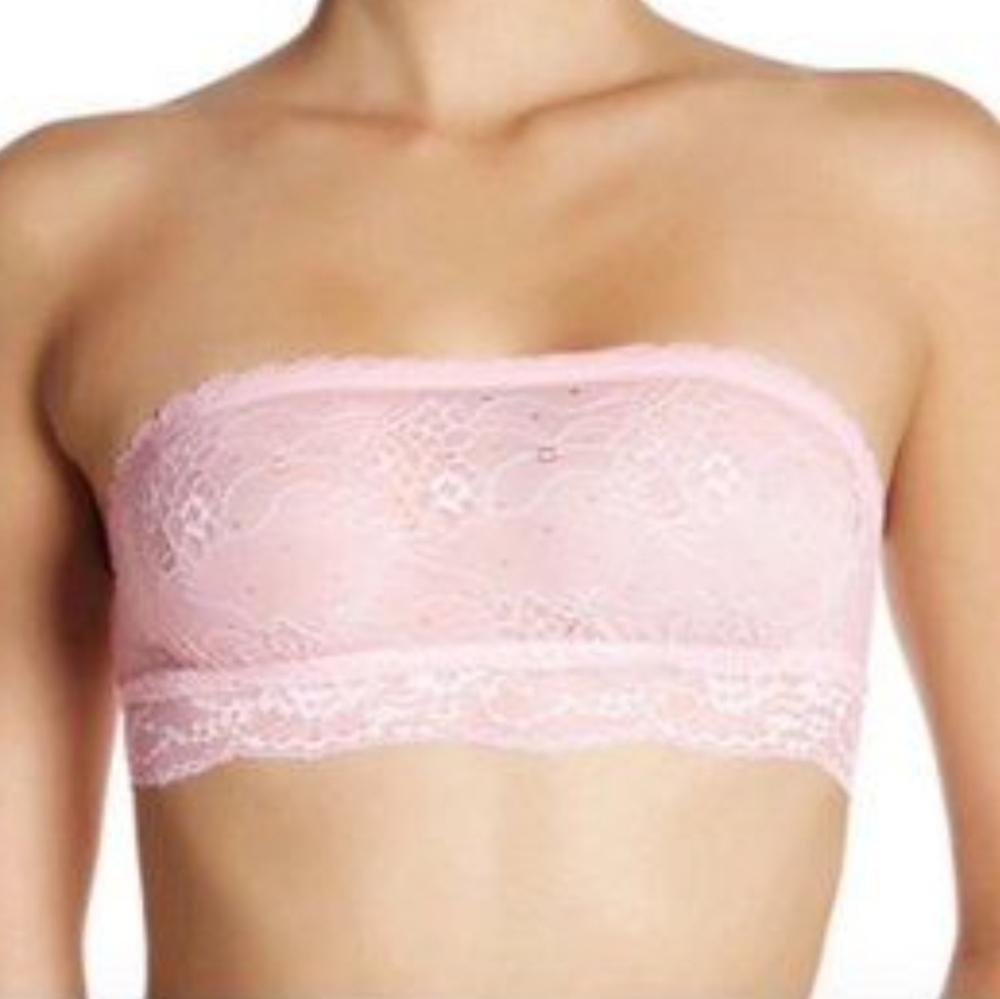 Joe's Jeans Pink Strapless Lace Bralette NWT